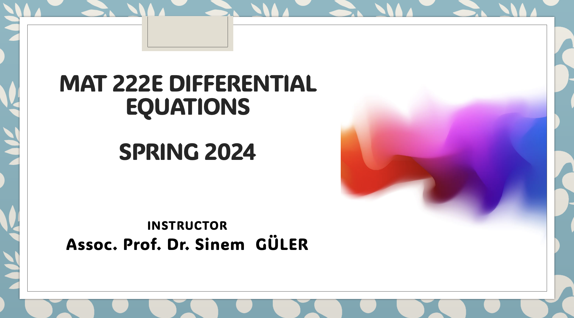 Differential Equations (Spring 2024)