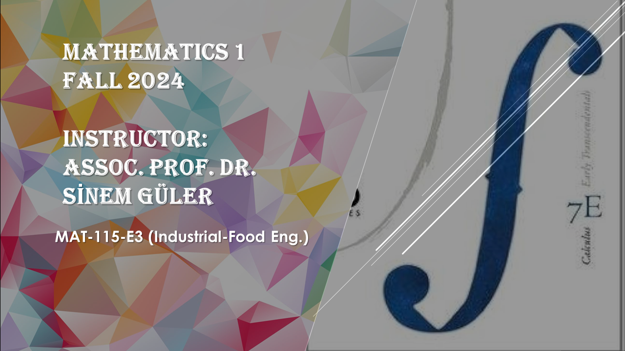 Mathematics-1 (Fall'24) Industrial-Food Eng.